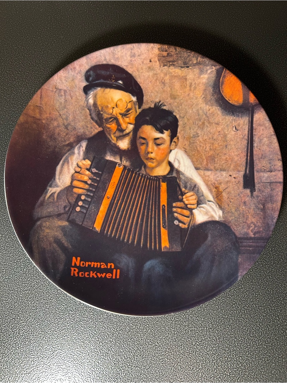 Norman‎ Rockwell Collector Plate “The Music Maker”, Vintage Rockwell w/ COA